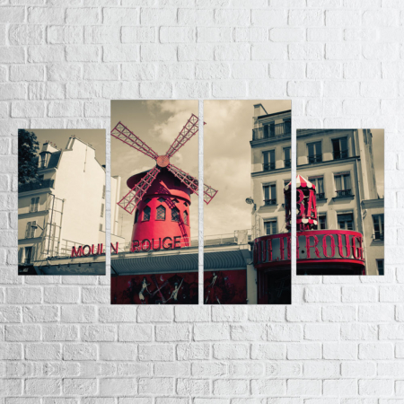 Tablou canvas 4 piese - Moulin rouge [1]