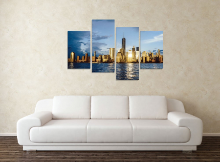 MultiCanvas - Tablou canvas 4 piese - Orasul luminilor