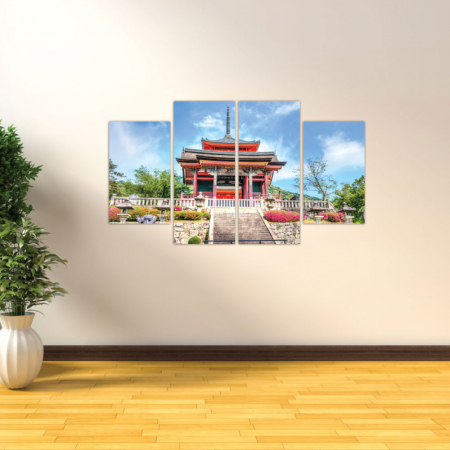 MultiCanvas - Tablou canvas 4 piese - Templu japonez