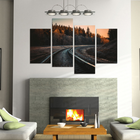 MultiCanvas - Tablou canvas 4 piese - Sine de tren