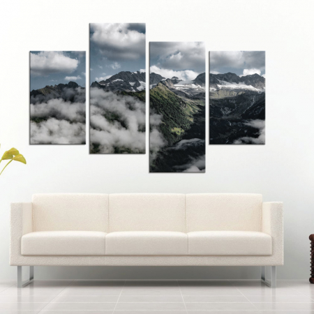 MultiCanvas - Tablou canvas 4 piese - Intre nori