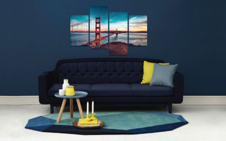 MultiCanvas - Tablou canvas 4 piese - The Most Famous Golden Gate