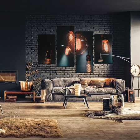MultiCanvas - Tablou canvas 4 piese - Becuri aprinse