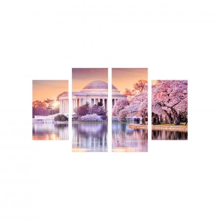 Tablou canvas 4 piese - White House cherry [1]