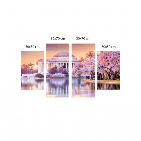 Tablou canvas 4 piese - White House cherry [3]