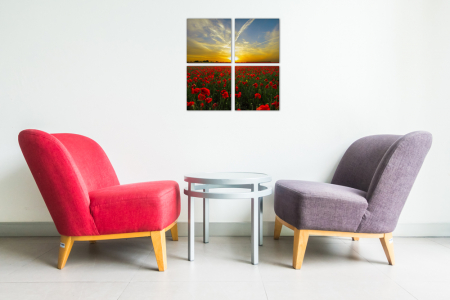 MultiCanvas - Tablou canvas 4 piese - Camp de mac