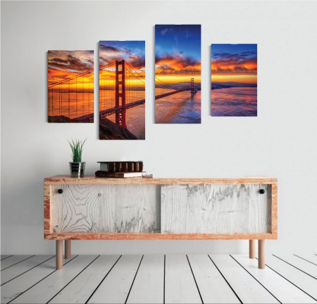 MultiCanvas - Tablou canvas 4 piese - Golden Gate