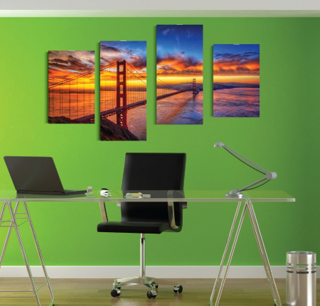 Tablou canvas 4 piese - Golden Gate [1]