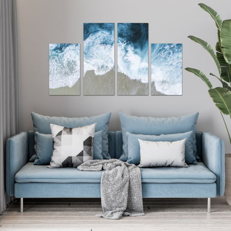 MultiCanvas - Tablou canvas 4 piese - Valuri