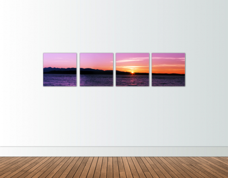 Tablou canvas 4 piese - Sunset horizon [1]