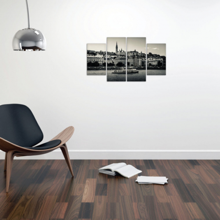 MultiCanvas - Tablou canvas 4 piese - Barca pe apa