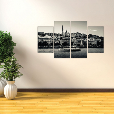 Tablou canvas 4 piese - Barca pe apa [1]