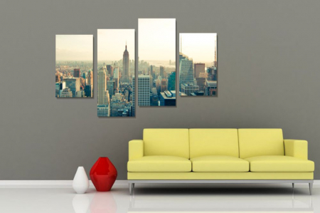 MultiCanvas - Tablou canvas 4 piese - Viata in New York