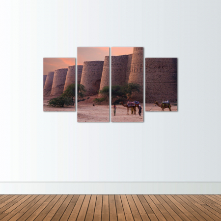MultiCanvas - Tablou canvas 4 piese - Cetate in desert