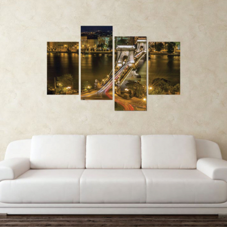 MultiCanvas - Tablou canvas 4 piese - Podul cu Lanturi
