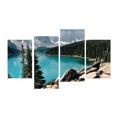 Tablou canvas 4 piese - Lacul cristalin [1]