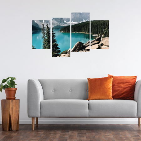 MultiCanvas - Tablou canvas 4 piese - Lacul cristalin