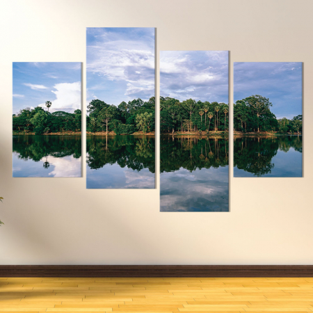 MultiCanvas - Tablou canvas 4 piese - In oglinda lacului