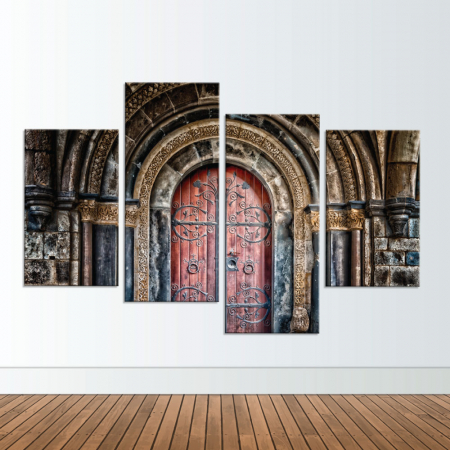 Tablou canvas 4 piese - Poarta veche [2]