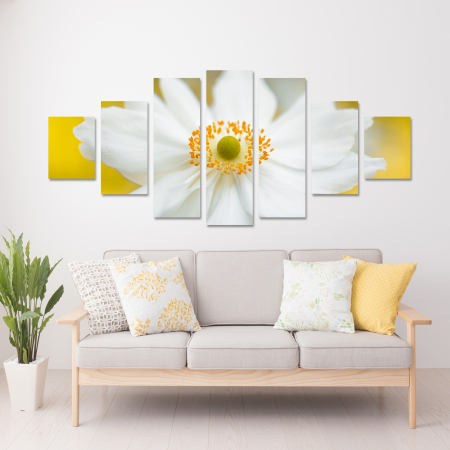 Tablouri Canvas - Tablou canvas 7 piese - Floare alba