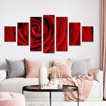 Tablouri Canvas - Tablou canvas 7 piese - Trandafir rosu
