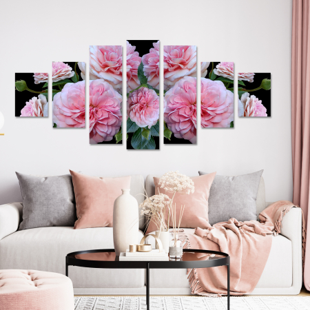 Tablouri Canvas - Tablou canvas 7 piese - Bujori roz