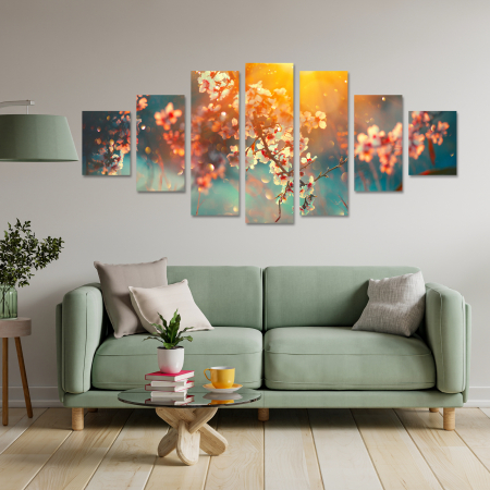 Tablouri Canvas - Tablou canvas 7 piese - Floare de cires