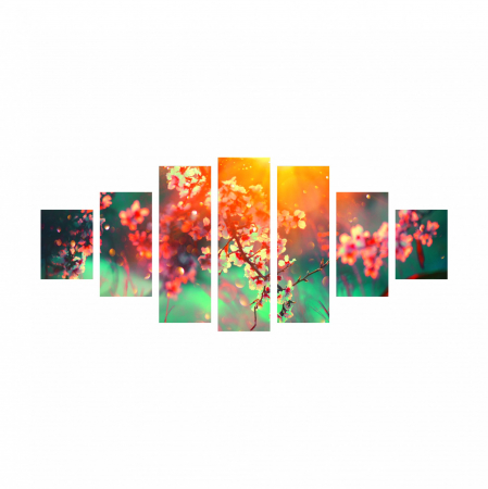 Tablou canvas 7 piese - Floare de cires [1]