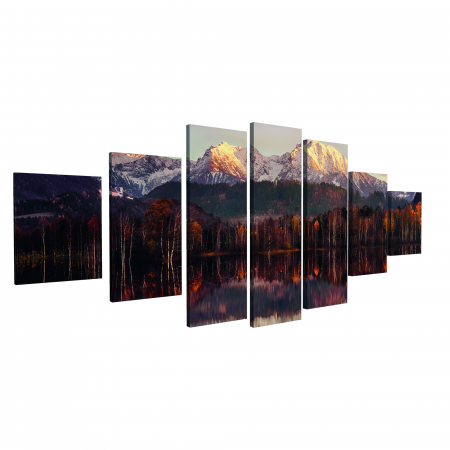 Tablou canvas 7 piese - Varf de munte inzapezit [1]