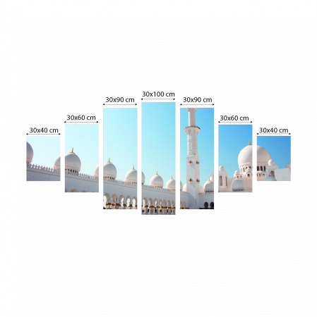 Tablou canvas 7 piese - Marea Moschee din Abu Dhabi [2]