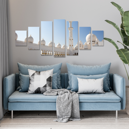 Tablouri Canvas - Tablou canvas 7 piese - Marea Moschee din Abu Dhabi