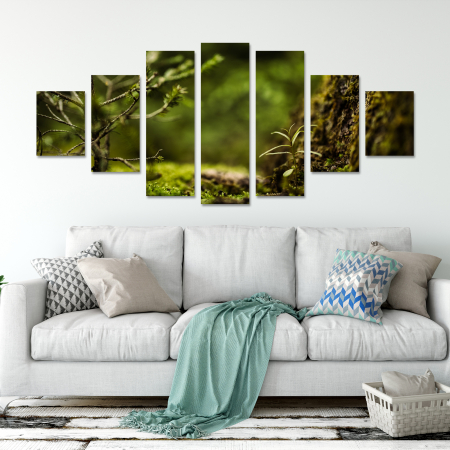 Tablouri Canvas - Tablou canvas 7 piese - Padure verde