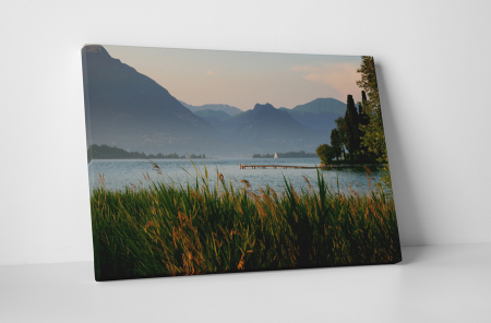 Natură - Tablou canvas : Lacul dintre munti