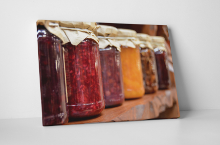 Gastronomie - Tablou canvas : Borcane cu gem