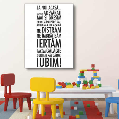 Tablouri Canvas - Tablou canvas : Despre Familie si Iubire (negru / alb)