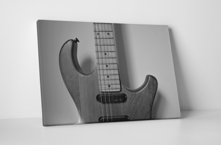 Muzică - Tablou canvas : Chitara electrica in alb-negru