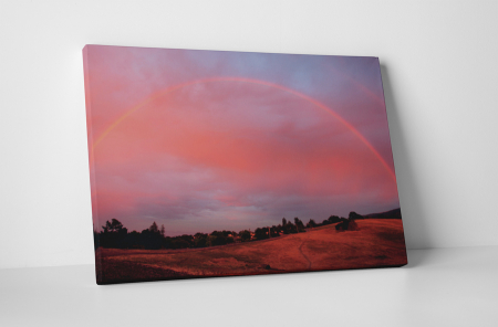 Tablouri Canvas - Tablou canvas : Curcubeu in apus de soare
