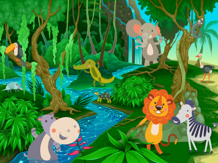 Tablou canvas : Jungla din povesti [1]