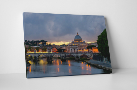 Atracții turistice - Tablou canvas : Podul Aelius din Roma