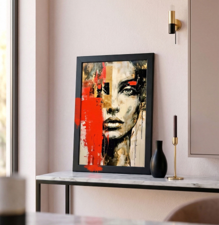 Tablou cu Accente Pictate Manual - Tablou canvas - Erupție de Vitalitate - 35x45cm