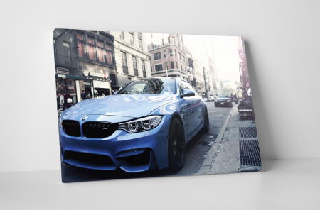 Tablouri Canvas - Tablou canvas : BMW albastru