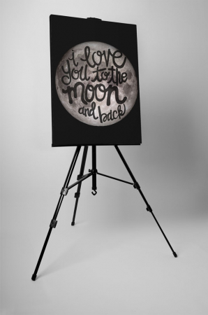 Tablou canvas : To the moon and back - Negru [2]