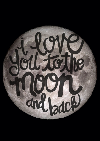 Tablou canvas : To the moon and back - Negru [3]