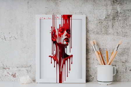 Tablou cu Accente Pictate Manual - Tablou canvas - Contrastul Simțurilor - 35x45cm