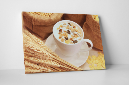 Gastronomie - Tablou canvas : Lapte cu cereale