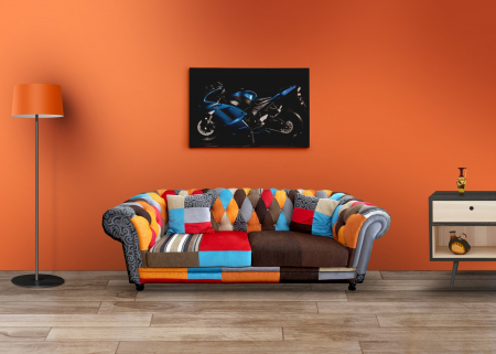 Tablou canvas : Blue Kawasaki Ninja [3]