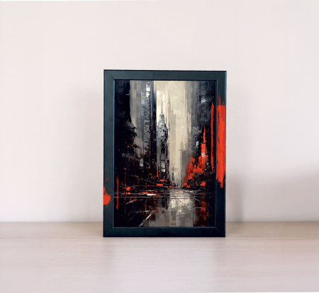 Tablou cu Accente Pictate Manual - Tablou canvas - Rapsodie în Beton - 35x45cm