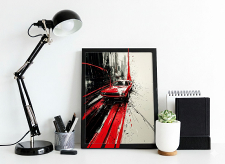 Tablou cu Accente Pictate Manual - Tablou canvas - Furtuna Vitezei - 35x45cm