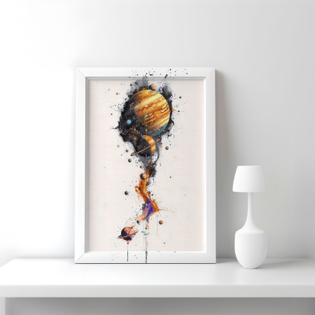 Tablou cu Accente Pictate Manual - Tablou canvas - Poarta Cosmosului - 35x45cm