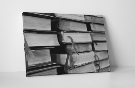 Alb-negru - Tablou canvas : Carti